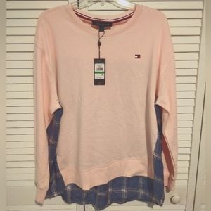 Tommy Hilfiger NWT Sweatshirt, size L, color: pastel pink and blue